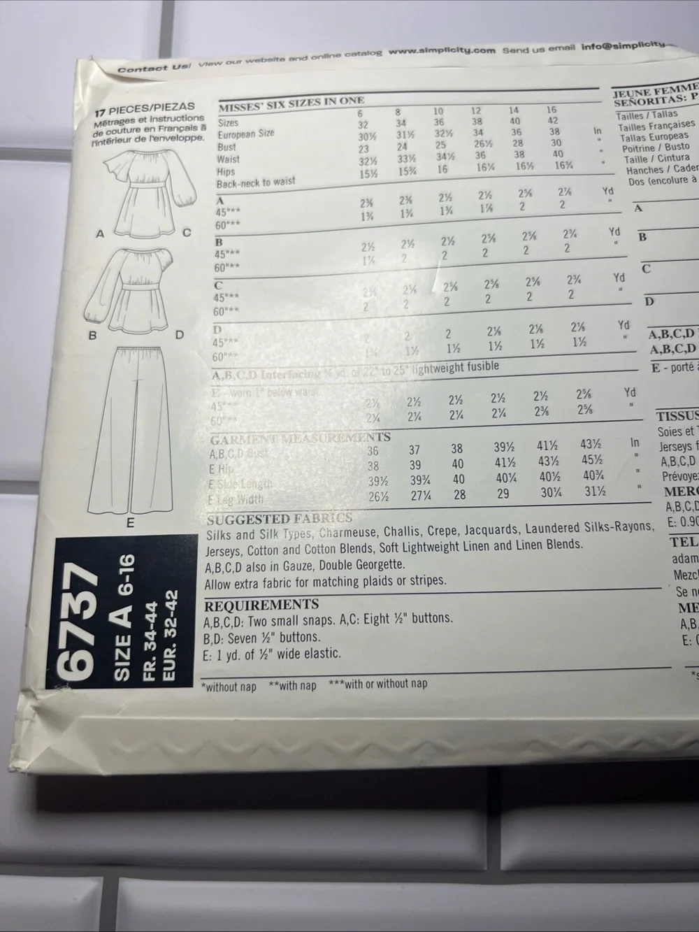 New Look Pattern 6737 Tunic Top & Wide Leg Pants in Plum and Black Size A